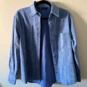 Blue Zara Corduroy Shacket